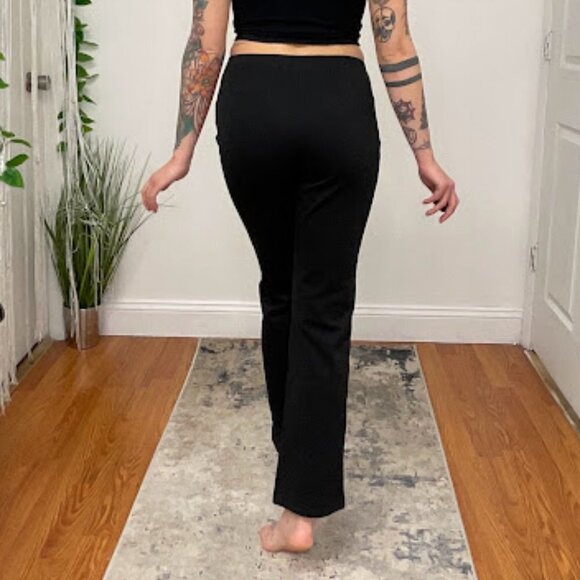 Y2K Express Stretch Floral Pull-On Sweatpants Elastic Waist Size S Black - Picture 8 of 10